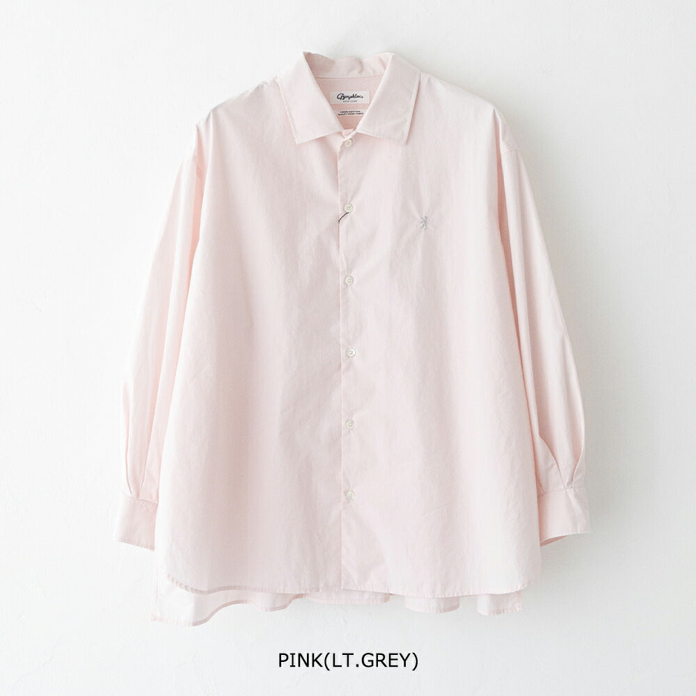 ジムフレックスコットン長袖チュニックシャツ(GY-B0365OGT)60/-COTTONTYPEWRITERREGULARCOLLARTUNICL/SGYMPHLEX(レディース)【2026春夏】*送料無料*【後払い決済不可】*