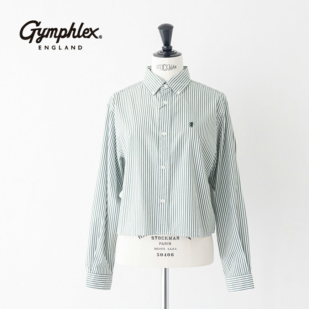 ジムフレックスコットンショートボタンダウンシャツSTRIPE(GY-B0203MTS)MULTISTRIPESHORTB.D.SHIRTL/SGYMPHLEX(レディース)【2026春夏】*送料無料*【後払い決済不可】*