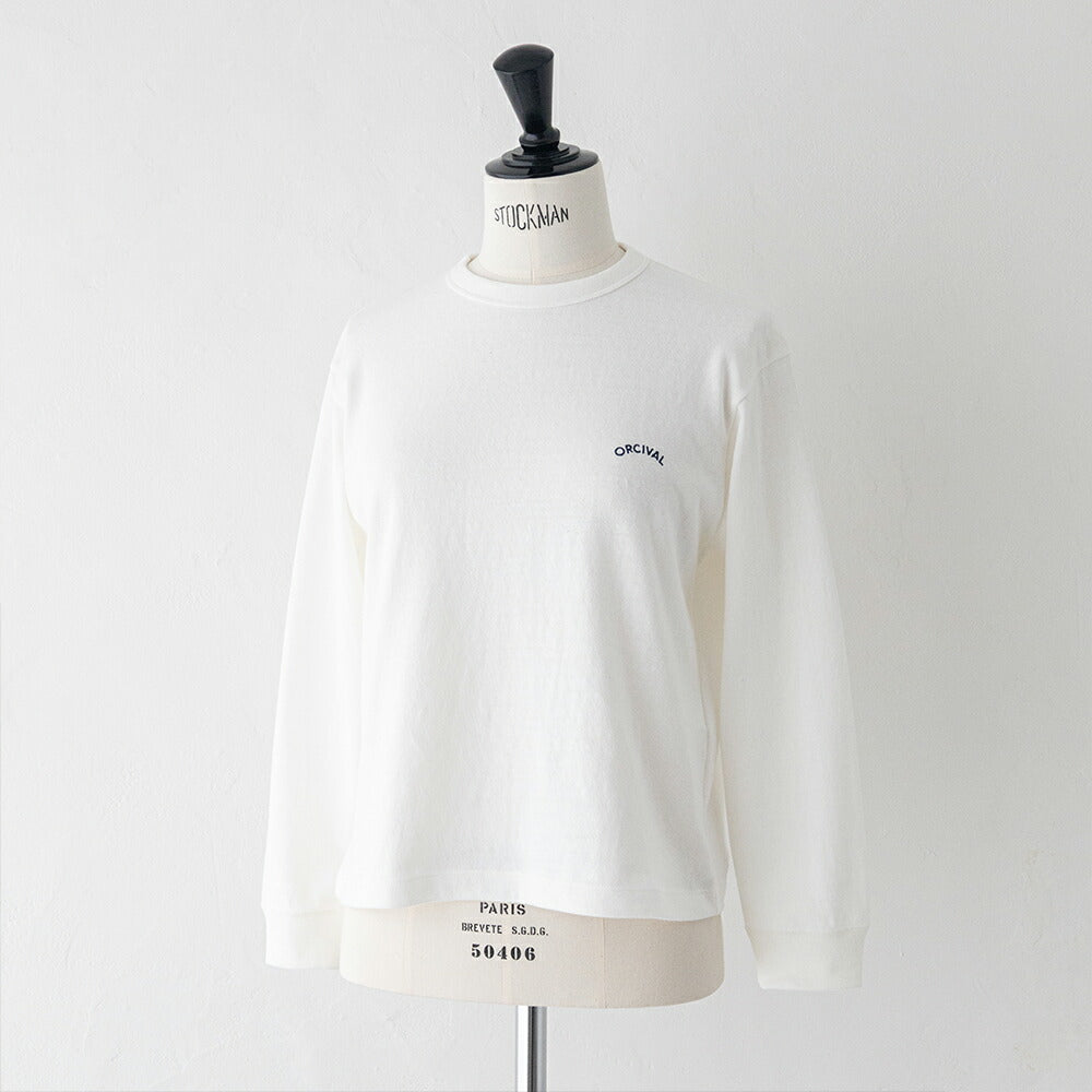 オーシバルアンイーブンジャージー刺繍ロングスリーブプルオーバー(OR-C0521TSB)UNEVENJERSEYEMBROIDERYLONGSLEEVEP.O.ORCIVAL(レディース)【2026春夏】*送料無料*【後払い決済不可】*
