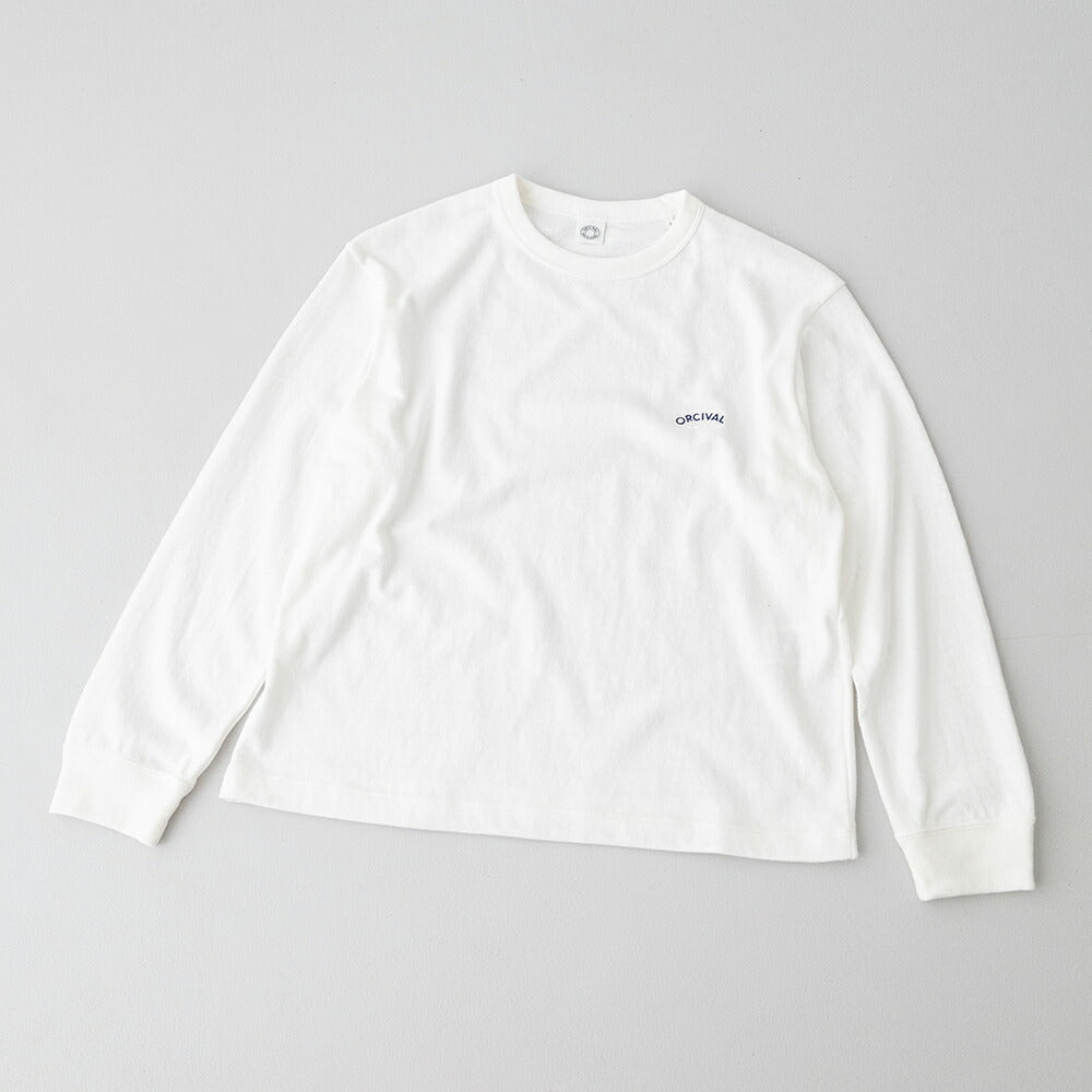 オーシバルアンイーブンジャージー刺繍ロングスリーブプルオーバー(OR-C0521TSB)UNEVENJERSEYEMBROIDERYLONGSLEEVEP.O.ORCIVAL(レディース)【2026春夏】*送料無料*【後払い決済不可】*