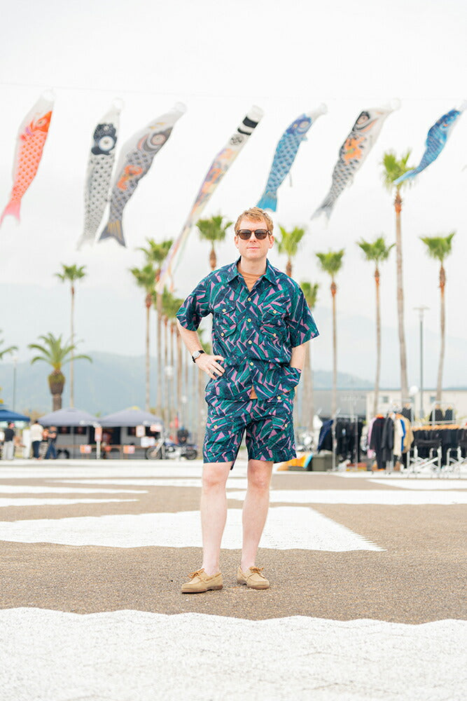バテンウェア×ポストオーバーオールズCottonPrintedBroadClothT&CShorts(3322S26S)BattenwearxPostO'Alls(メンズ)【2026春夏】*送料無料*【後払い決済不可】*