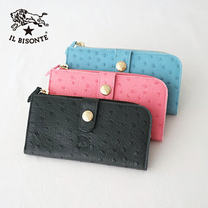 イルビゾンテ  ロングウォレット  (54242309740)  OSTRICH Leather Long Wallet  IL BISONTE(財布)