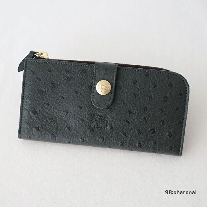 イルビゾンテ  ロングウォレット  (54242309740)  OSTRICH Leather Long Wallet  IL BISONTE(財布)