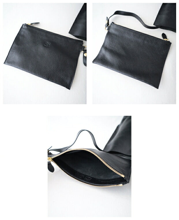 イルビゾンテ   トートバッグ&ポーチ  (54182300114)  Leather Tote Bag with Leather pouch  IL BISONTE(バッグ)