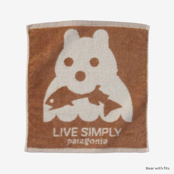 今治フェイス タオル <br> 熊と魚 (TW008) <br>(小物)