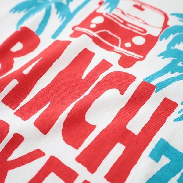 ガーゼウラケ パームツリー <br>プリントリンガーTシャツ<br> (1015843) <br>(レディース/メンズ)