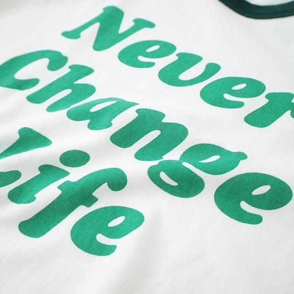 ガーゼウラケ NEVER CHANGE<br> リンガーTシャツ<br> (1015844)<br>(レディース/メンズ)