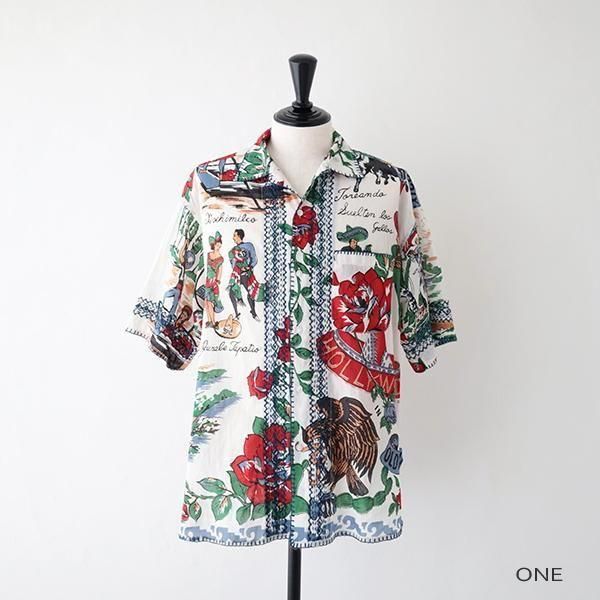 BINDU × HRM /TIJUANA MAP <br>オープンカラーシャツ<br> (1015868) <br>(レディース/メンズ)
