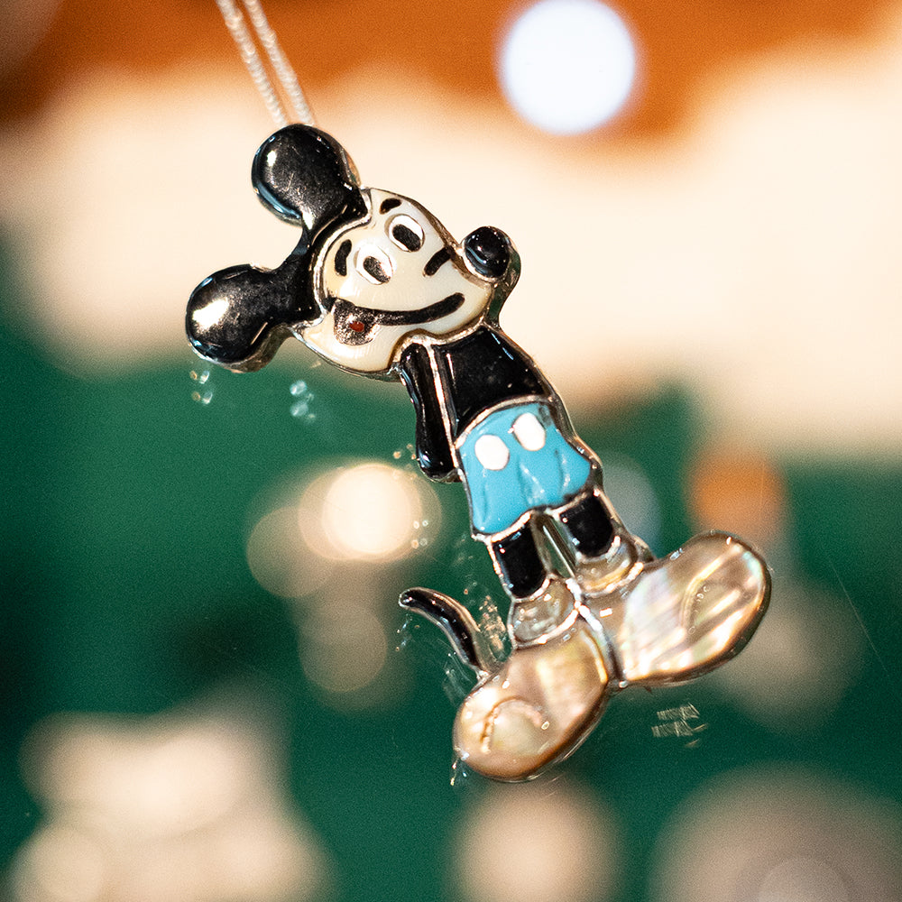 Zuni Inlay "Mickey Mouse" Pin Pendant<br>【Andrea Lonjose Shirley】<br>(LEW440202)