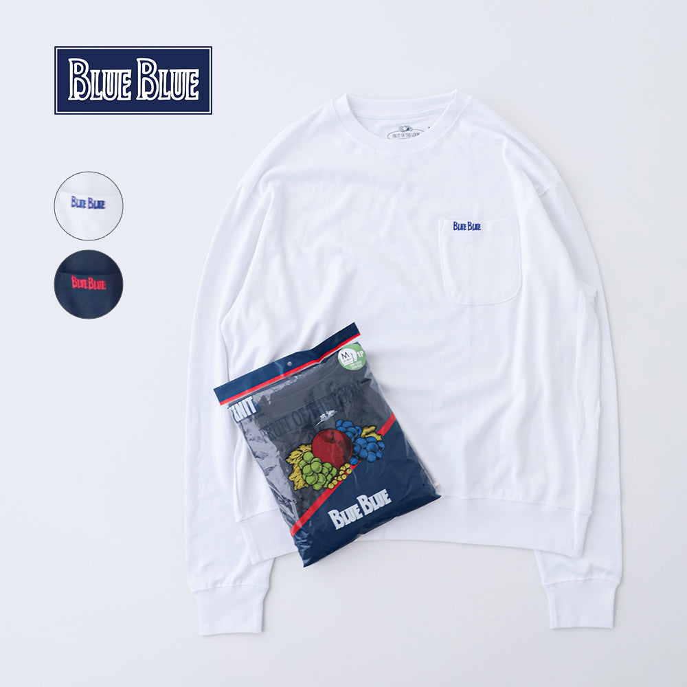 ブルーブルー <br>FRUIT OF THE LOOM <br>× BLUE BLUE<br>ニットライククルーネック<br>ポケットシャツ <br>(1020033)<br>BLUE BLUE(レディース/メンズ)