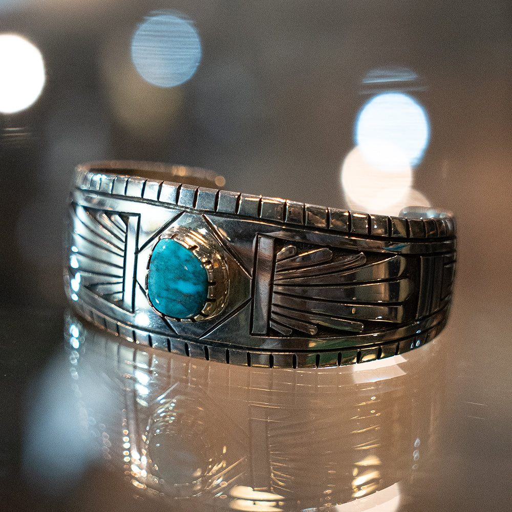 Morenci Turquoise Bracelet<br>【Philbert Poseyesva】<br>(PHL202214)
