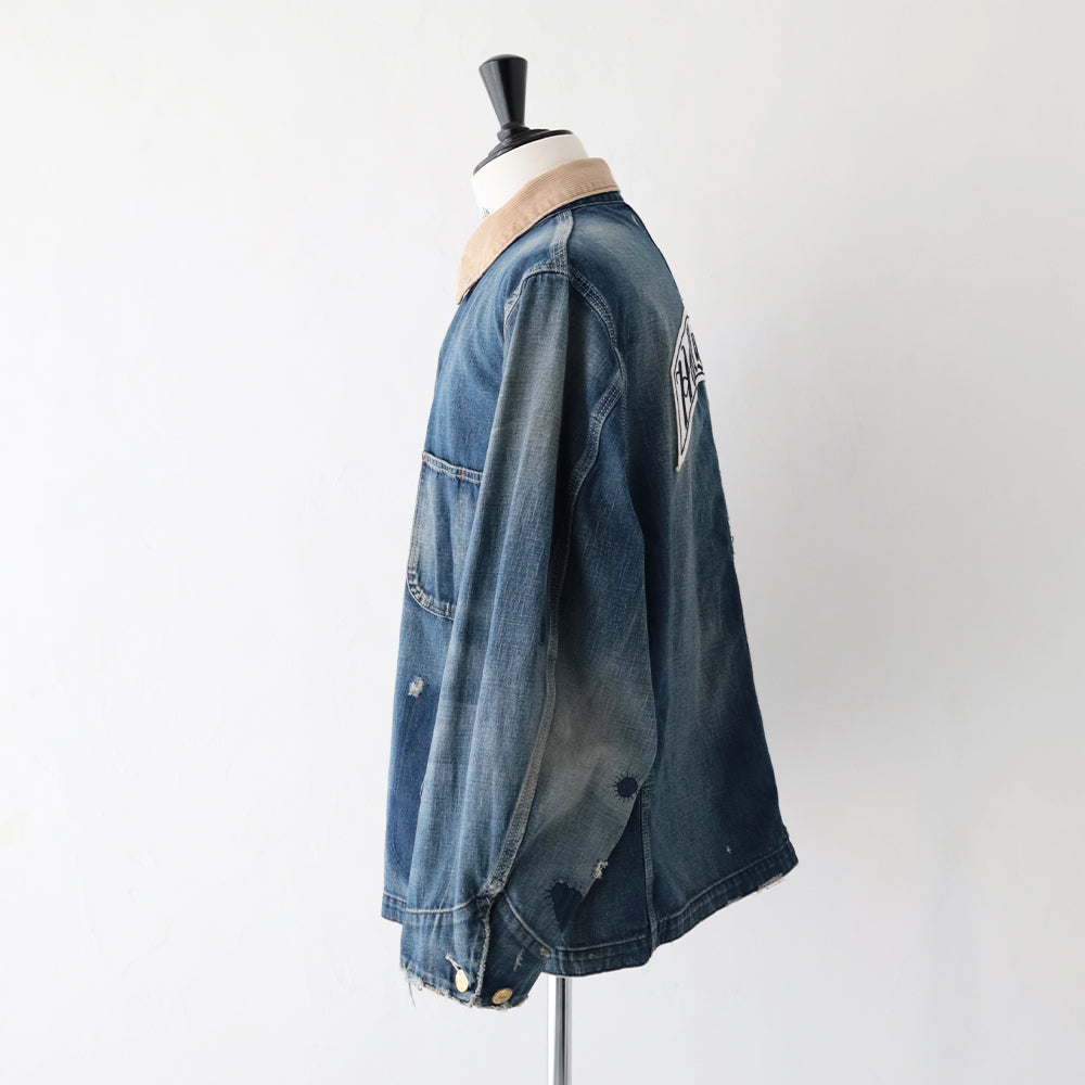 ライトデニム <br>アタッチメントリメイク<br> ショートカバーオールジャケット <br>(1018003) <br>(メンズ)