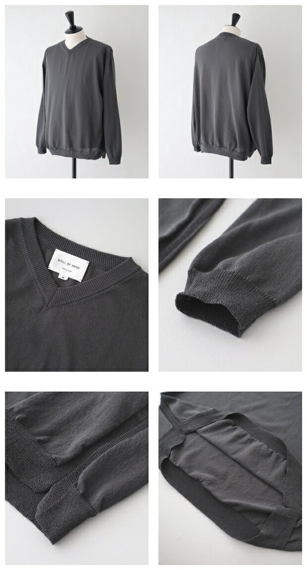スティルバイハンドシャロウVネックセーター(KN04241)Shallowv-necksweaterSTILLBYHAND(メンズ)【2024春夏】*送料無料*【後払い決済不可】*