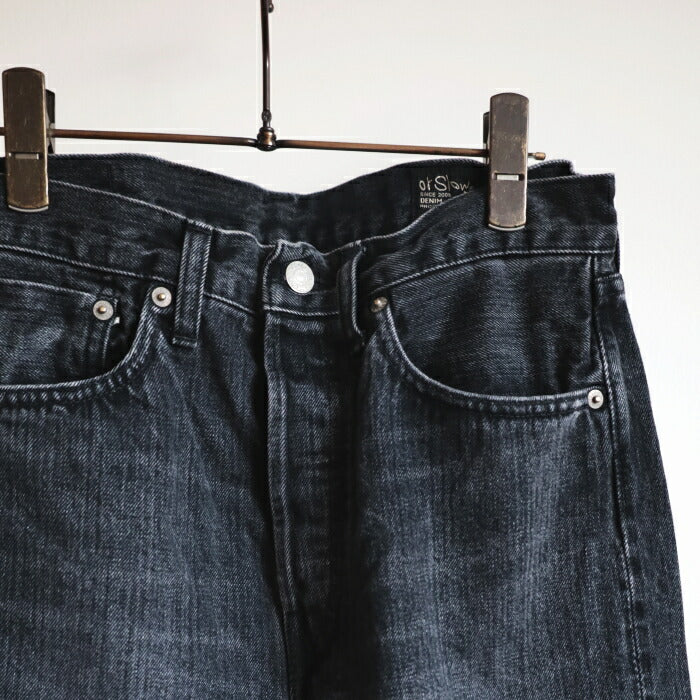 オアスロウスタンダードセルビッチブラックデニムストーン105(01-1050-D61S)105STANDARDSELVEDGEBLACKDENIMSTONEorSlow(メンズ)【2024秋冬】*送料無料*【後払い決済不可】*