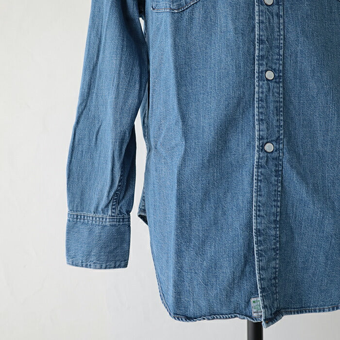 オアスロウデニムウエスタンシャツ(01-8124-95)DENIMWESTERNSHIRTUSEDWASHorSlow(メンズ)【2025秋冬】*送料無料*【後払い決済不可】*