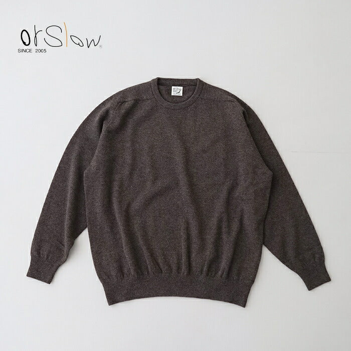 オアスロウシンプルクルーネックセーター(01-0050-53)SIMPLECREWNECKSWEATERCRAFTEDINJAPAN(UNISEX)orSlow(レディース/メンズ)【2025秋冬】*送料無料*【後払い決済不可】*