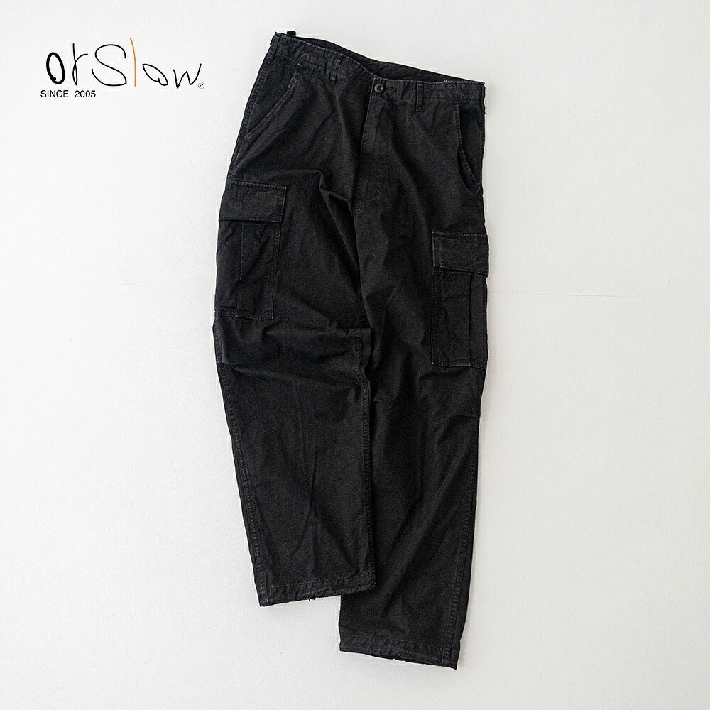 オアスロウ   ストーンブラックヴィンテージ フィット6 ポケット カーゴパンツ  (03-V5260RIP-61S)  STONE BLACK VINTAGE FIT 6 POCKETS CARGO PANTS  orSlow(レディース/メンズ)