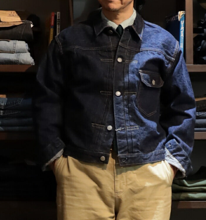 オアスロウプリーテッドフロントブラウスデニムジャケット(03-6011-81)TYPE140'SPLEATEDFRONTBLOUSE(UNISEX)orSlow(メンズ)【2025春夏】*送料無料*【後払い決済不可】*