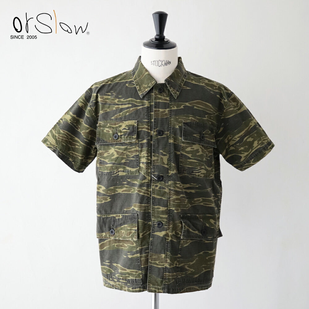 オアスロウユーティリティショートスリーブシャツジャケット(01-8046-TGC)UTILITYSHORTSLEEVESHIRTJACKETorSlow(メンズ)【2026春夏】*送料無料*【後払い決済不可】*