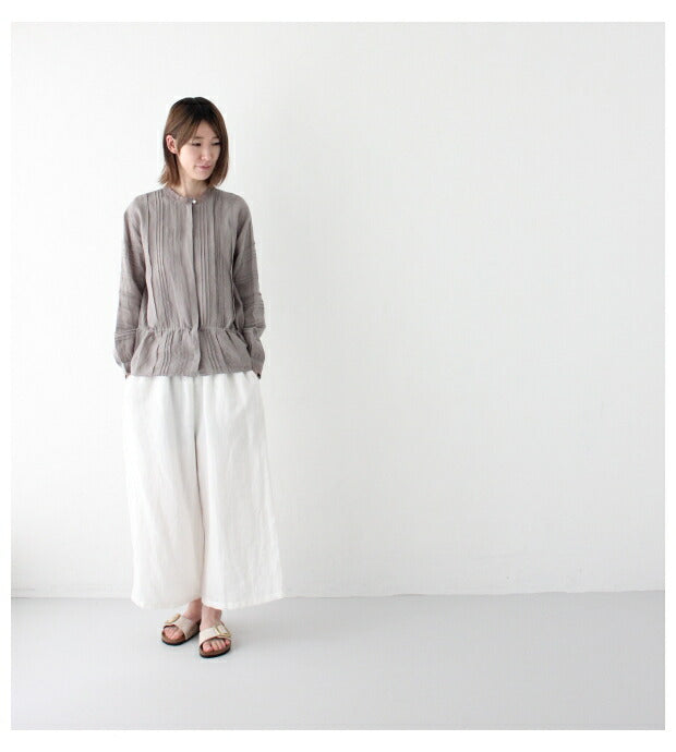 POWER LOOM LINEN LACE<br> PINTUCK 2WAY SHIRT<br> (NMDS21151) <br>(レディース)
