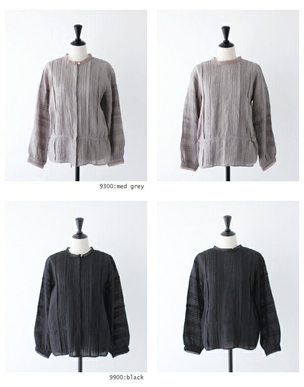 POWER LOOM LINEN LACE<br> PINTUCK 2WAY SHIRT<br> (NMDS21151) <br>(レディース)