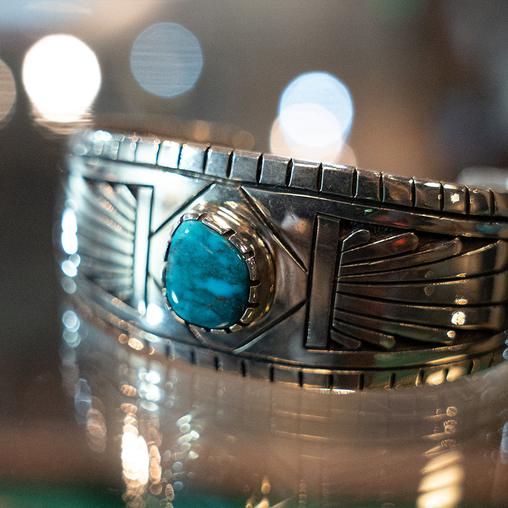 Morenci Turquoise Bracelet<br>【Philbert Poseyesva】<br>(PHL202214)