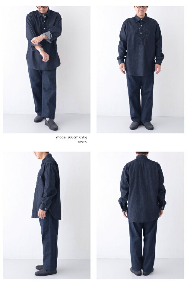 ポストオーバーオールズライトデニムNo.1シャツ(1201LDI)lightdenimNo.1shirtPOSTOVERALLS(メンズ)【2023秋冬】*送料無料*【後払い決済不可】*