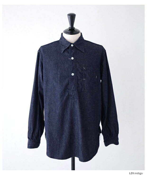 ポストオーバーオールズライトデニムNo.1シャツ(1201LDI)lightdenimNo.1shirtPOSTOVERALLS(メンズ)【2023秋冬】*送料無料*【後払い決済不可】*