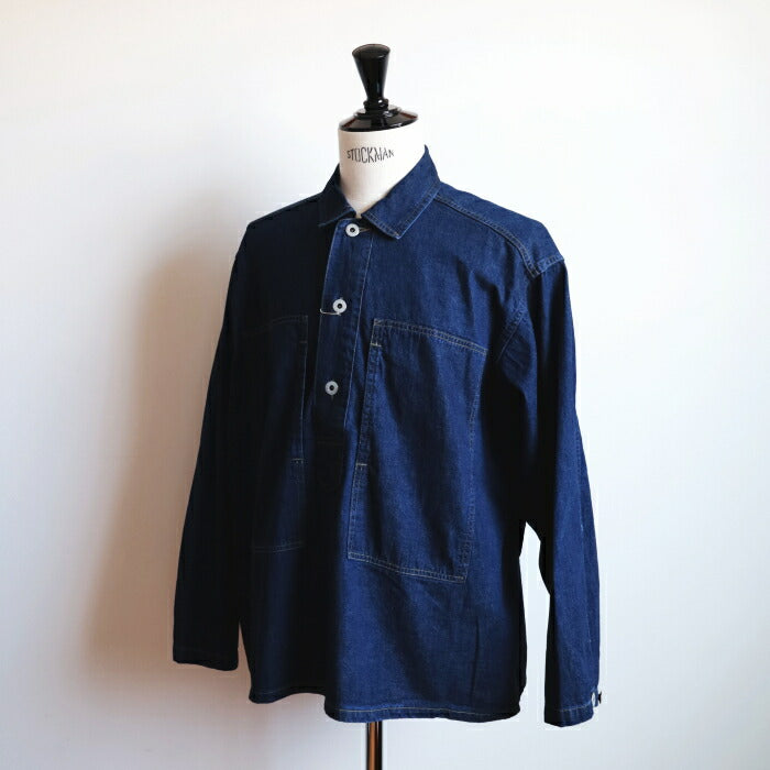 ポストオーバーオールズアーミーシャツbluedenimw/OD-yellowstitch(12048DI)ARMYShirtbluedenimw/OD-yellowstitchPOSTOVERALLS(メンズ)【2024秋冬】*送料無料*【後払い決済不可】*