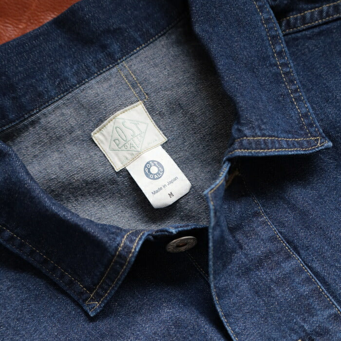 ポストオーバーオールズアーミーシャツbluedenimw/OD-yellowstitch(12048DI)ARMYShirtbluedenimw/OD-yellowstitchPOSTOVERALLS(メンズ)【2024秋冬】*送料無料*【後払い決済不可】*