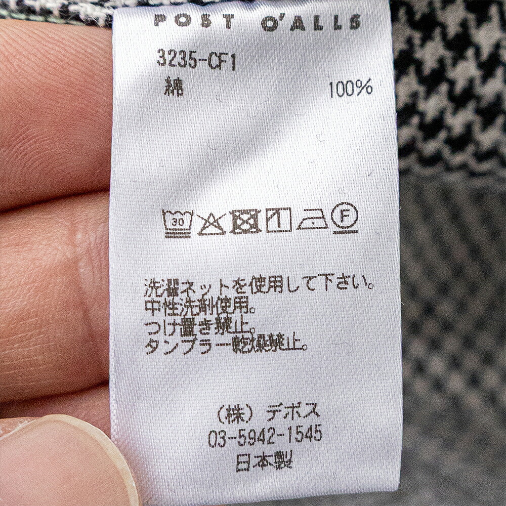 ポストオーバーオールズ  Frontier  cotton (flannel blk x wht)  (3235-CF1)  <br>Post O’Alls(メンズ) <br>