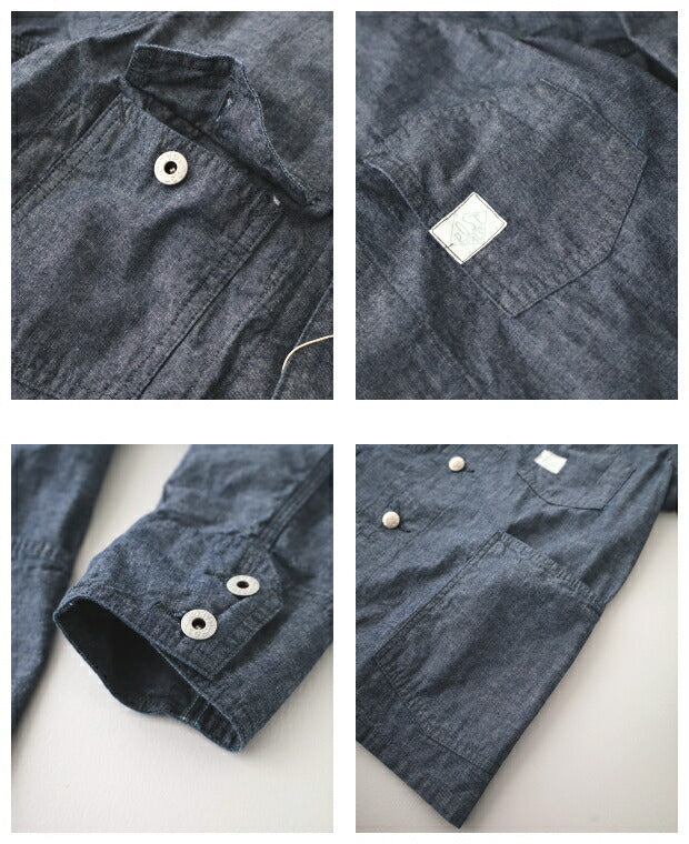 ポストオーバーオールズヴィンテージシーチングエンジニアジャケット(1102DVVSC)vintagesheetingEngineer'sJacketDVPOSTOVERALLS(メンズ)【2024春夏】*送料無料*【後払い決済不可】*