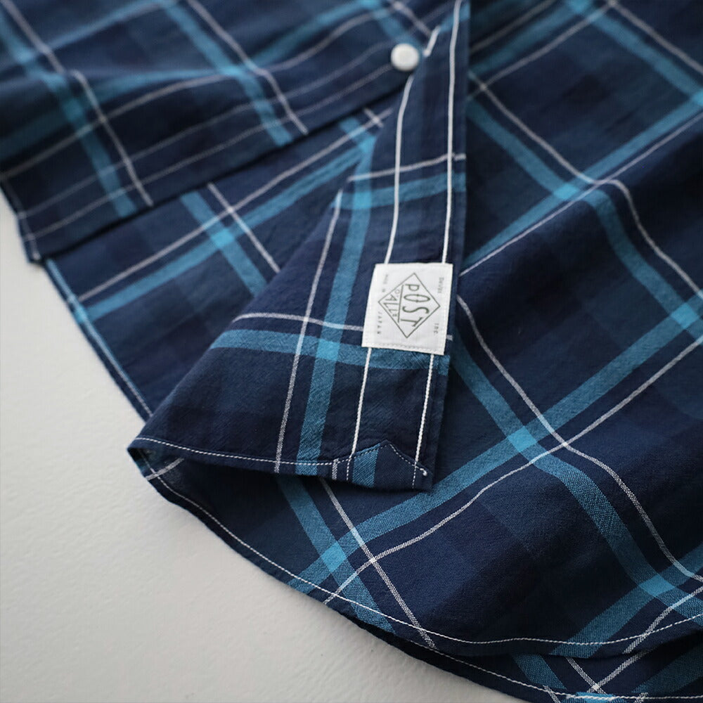 ポストオーバーオールズOriginalBLShirt(cottonplaidblue)(3232CPB)PostO’Alls(メンズ)【2026春夏】*送料無料*【後払い決済不可】*