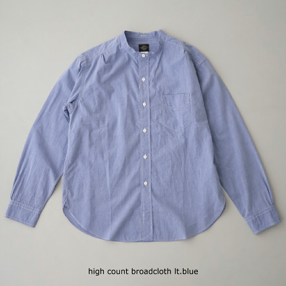 ポストオーバーオールズOriginalBLBandCollarShirt(highcountbroadclothlt.blue)(3232BHBL)PostO’Alls(メンズ)【2026春夏】*送料無料*【後払い決済不可】*