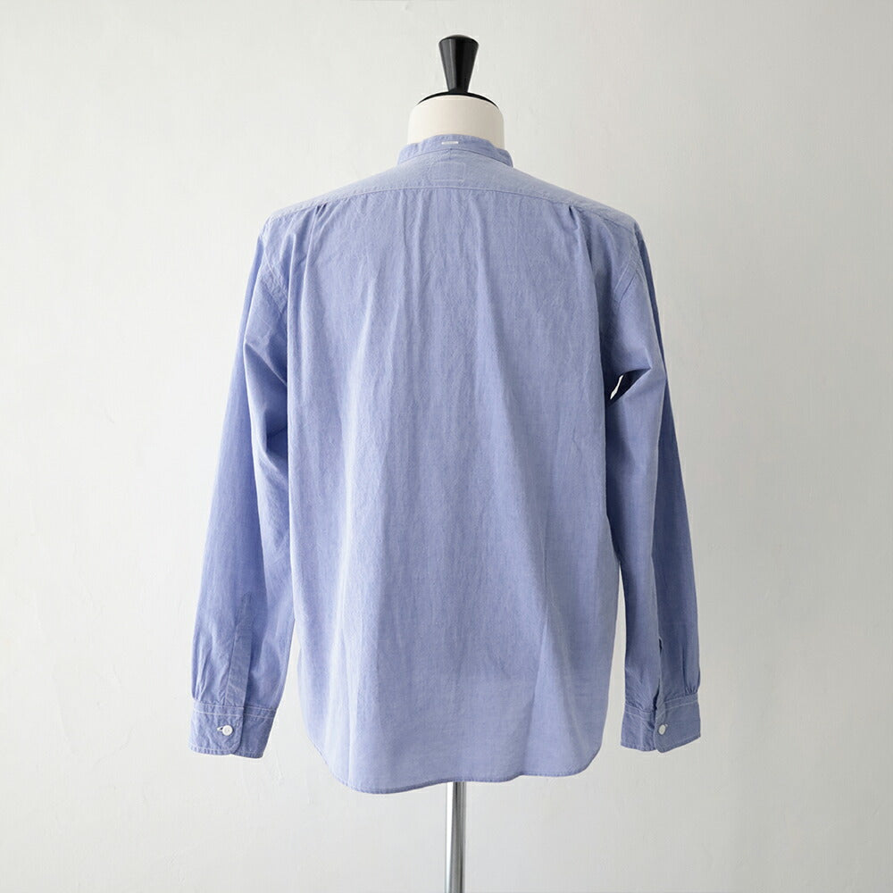 ポストオーバーオールズOriginalBLBandCollarShirt(highcountbroadclothlt.blue)(3232BHBL)PostO’Alls(メンズ)【2026春夏】*送料無料*【後払い決済不可】*