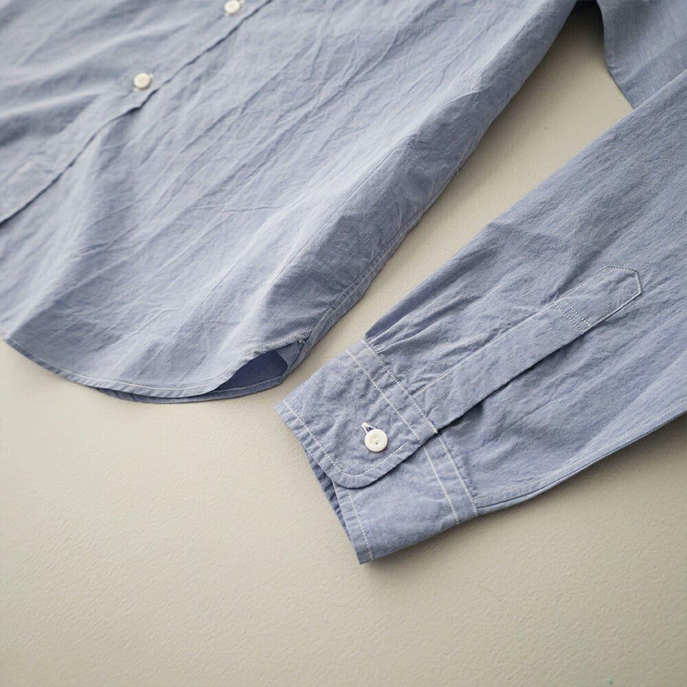 ポストオーバーオールズOriginalBLBandCollarShirt(highcountbroadclothlt.blue)(3232BHBL)PostO’Alls(メンズ)【2026春夏】*送料無料*【後払い決済不可】*