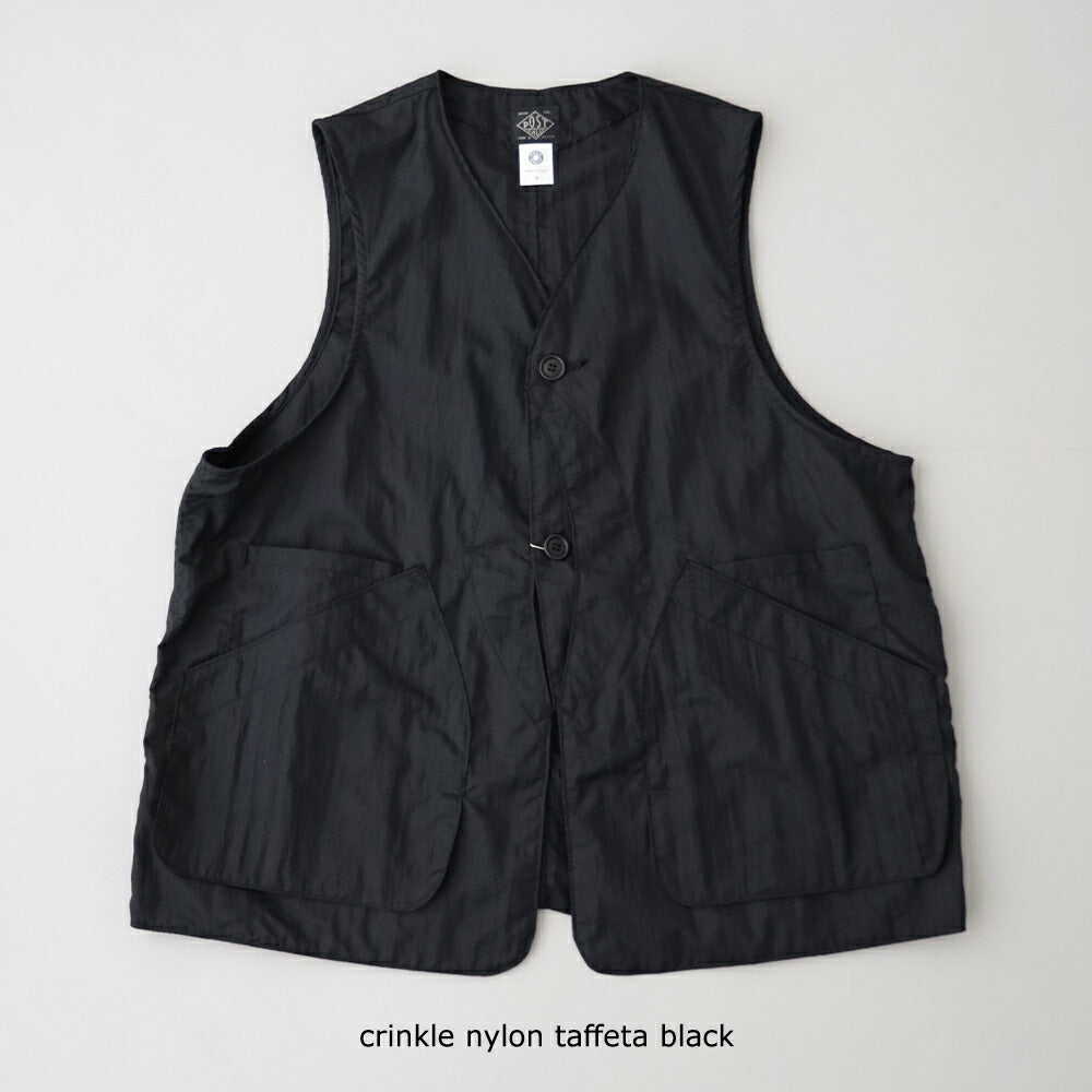ポストオーバーオールズDEE Vest 2(crinkle nylon taffeta black)(3503