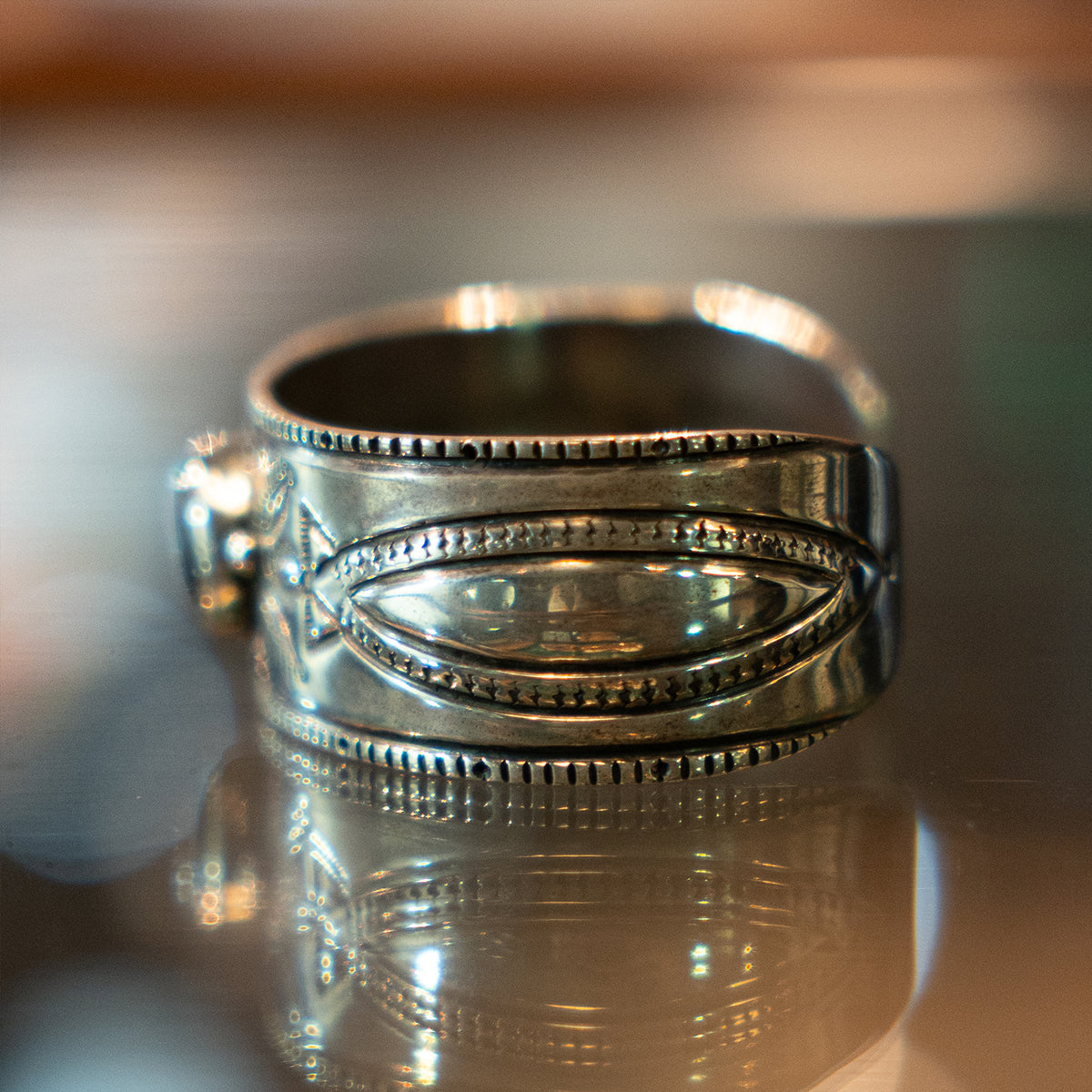 Coin Silver / Bisbee Turquoise Bracelet<br>【Arland Ben】<br>
