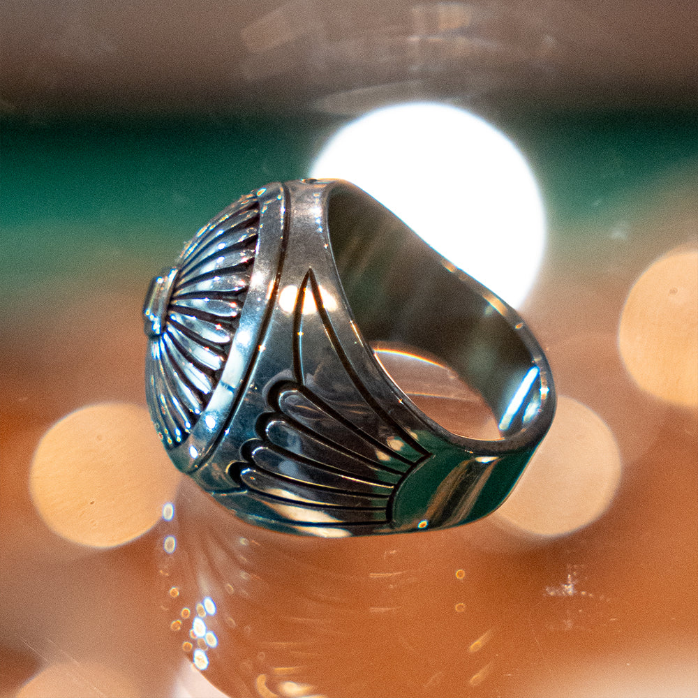 Domed Circle Sunburst Design Box Ring<br>【Howard Nelson】<br>(LEW138704)