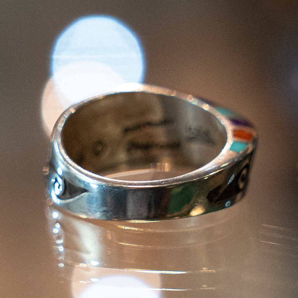 Multistone Inlay＆Overlay Twisted Ring<br>【Lonn Parker】<br>(LEW137701)