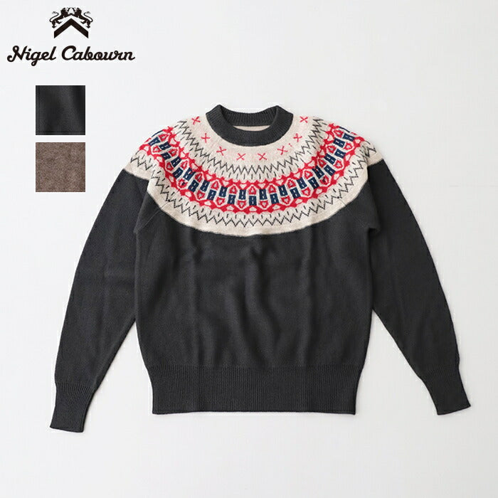 ナイジェルケーボンNORDICSWEATERSNOWPATTERNRV(80510040001)NORDICSWEATERSNOWPATTERNRVNigelCabourn(メンズ)【2025秋冬】*送料無料*【後払い決済不可】*