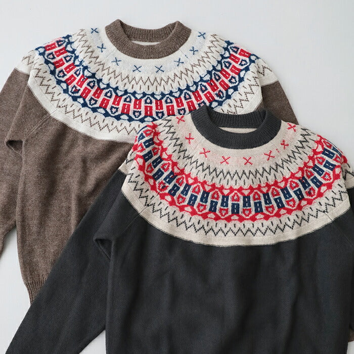 ナイジェルケーボンNORDICSWEATERSNOWPATTERNRV(80510040001)NORDICSWEATERSNOWPATTERNRVNigelCabourn(メンズ)【2025秋冬】*送料無料*【後払い決済不可】*