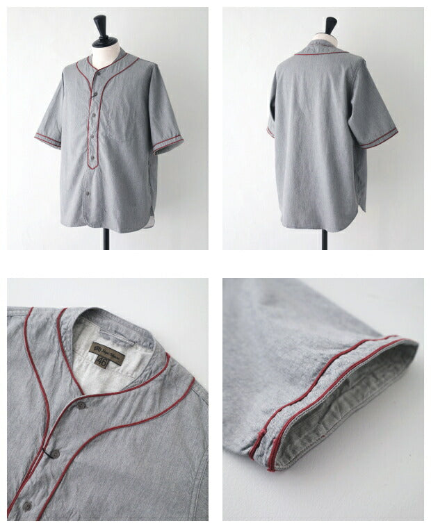 ナイジェルケーボンベースボールシャツショートスリーブタイプ2(80480011002)BASEBALLSHIRTS/STYPE2NigelCabourn(メンズ)【2024春夏】*送料無料*【後払い決済不可】*