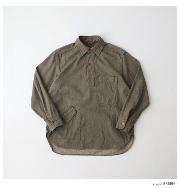 ナイジェルケーボンプルオーバーシャツ10ozデニム(80480010001)PULLOVERSHIRT10ozDENIMNigelCabourn(メンズ)【2024春夏】*送料無料*【後払い決済不可】*