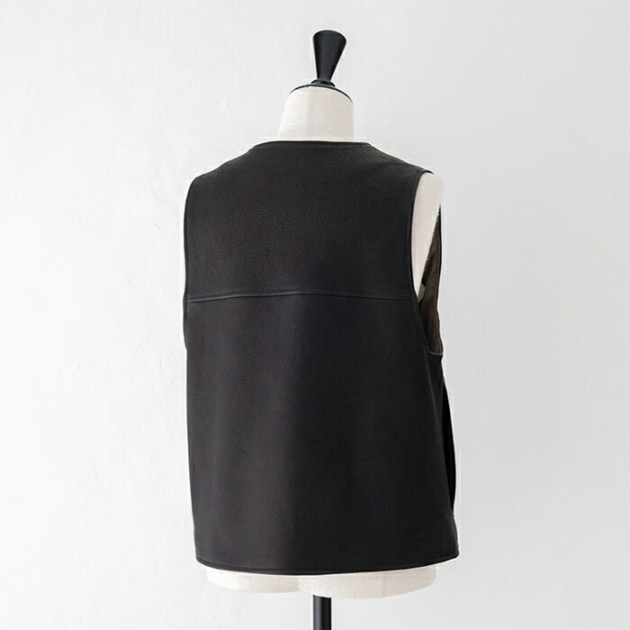 ナイジェルケーボンクリケットベストリバーシブルリネンピンオックス(80480070000)CRICKETVESTREVLINENPINOXNigelCabourn(メンズ/レディース)【2024春夏】*送料無料*【後払い決済不可】*