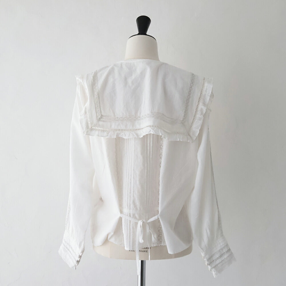 ナイジェルケーボンリバースレースブラウス-カディ(80520810701)LEAVERSLACEBLOUSEKHADINigelCabourn(レディース)【2026春夏】*送料無料*【後払い決済不可】*
