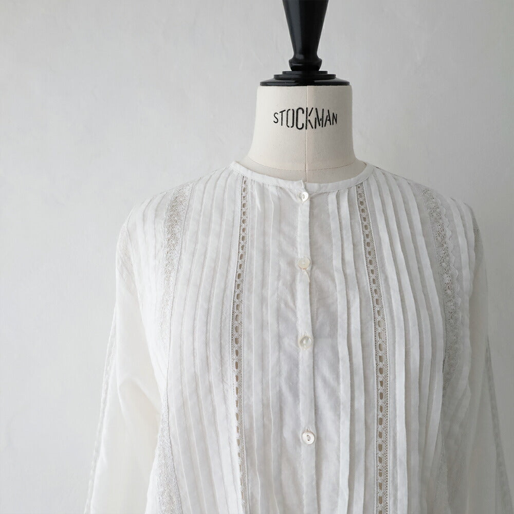 ナイジェルケーボンリバースレースブラウス-カディ(80520810701)LEAVERSLACEBLOUSEKHADINigelCabourn(レディース)【2026春夏】*送料無料*【後払い決済不可】*