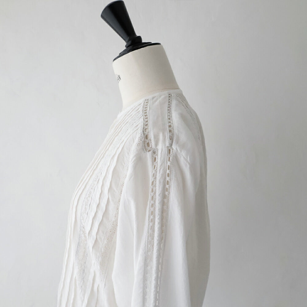 ナイジェルケーボンリバースレースブラウス-カディ(80520810701)LEAVERSLACEBLOUSEKHADINigelCabourn(レディース)【2026春夏】*送料無料*【後払い決済不可】*