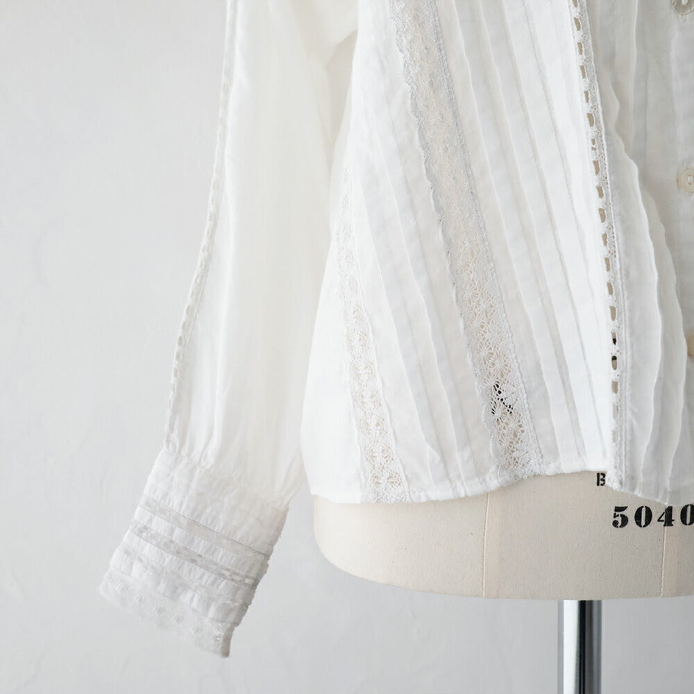 ナイジェルケーボンリバースレースブラウス-カディ(80520810701)LEAVERSLACEBLOUSEKHADINigelCabourn(レディース)【2026春夏】*送料無料*【後払い決済不可】*
