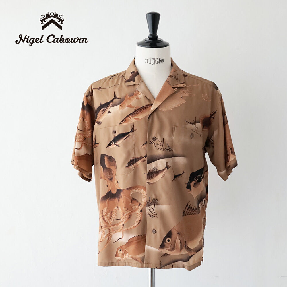 ナイジェルケーボンアロハシャツ-ギョグン(80520011005)ALOHASHIRTGYOGUNNigelCabourn(メンズ)【2026春夏】*送料無料*【後払い決済不可】*